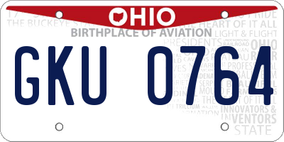 OH license plate GKU0764