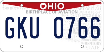 OH license plate GKU0766