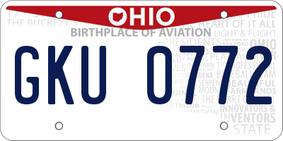 OH license plate GKU0772