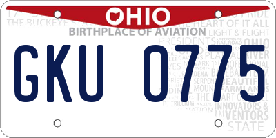 OH license plate GKU0775