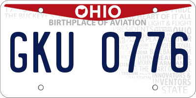OH license plate GKU0776