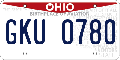 OH license plate GKU0780