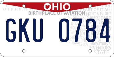 OH license plate GKU0784