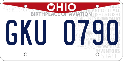 OH license plate GKU0790