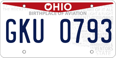 OH license plate GKU0793