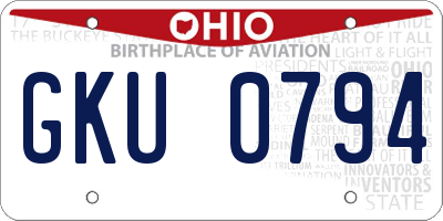 OH license plate GKU0794