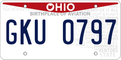 OH license plate GKU0797