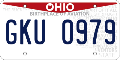 OH license plate GKU0979