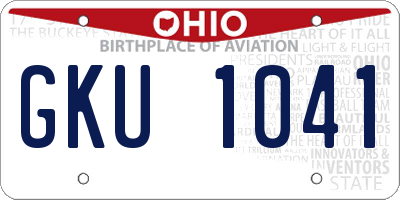 OH license plate GKU1041
