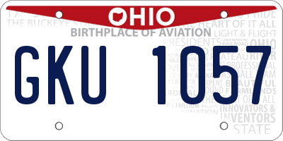 OH license plate GKU1057