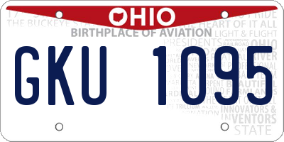 OH license plate GKU1095
