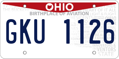 OH license plate GKU1126