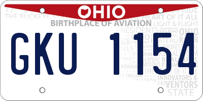 OH license plate GKU1154
