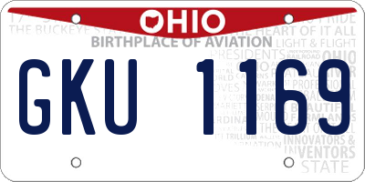 OH license plate GKU1169