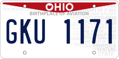 OH license plate GKU1171