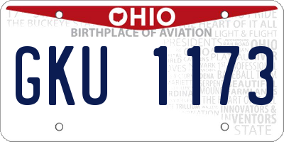 OH license plate GKU1173