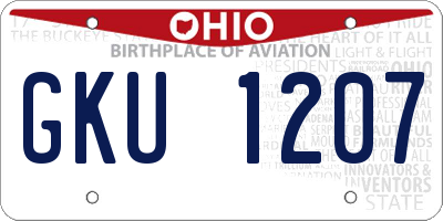 OH license plate GKU1207