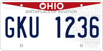 OH license plate GKU1236