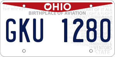 OH license plate GKU1280