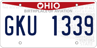 OH license plate GKU1339