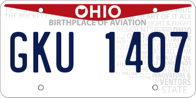 OH license plate GKU1407