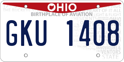OH license plate GKU1408