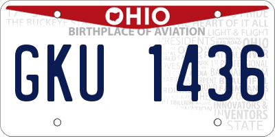 OH license plate GKU1436