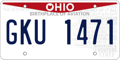 OH license plate GKU1471