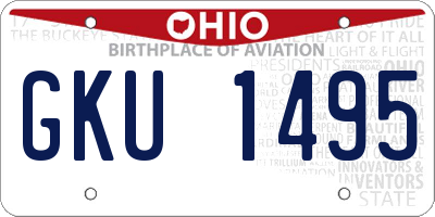 OH license plate GKU1495