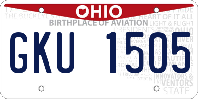 OH license plate GKU1505