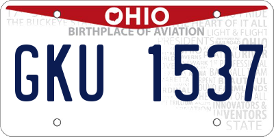 OH license plate GKU1537