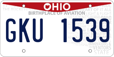 OH license plate GKU1539