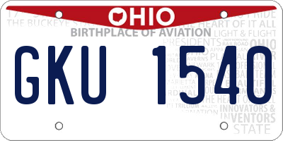 OH license plate GKU1540