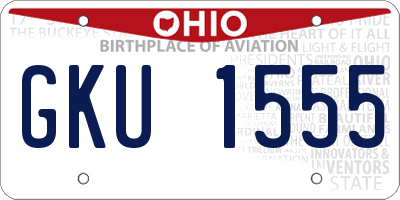 OH license plate GKU1555