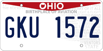 OH license plate GKU1572