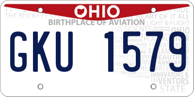 OH license plate GKU1579