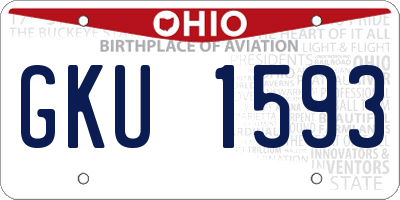 OH license plate GKU1593