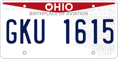 OH license plate GKU1615