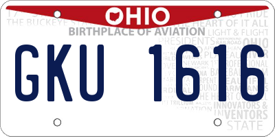 OH license plate GKU1616