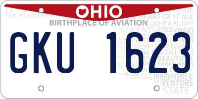 OH license plate GKU1623