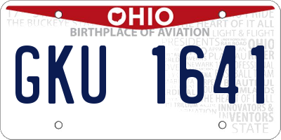 OH license plate GKU1641