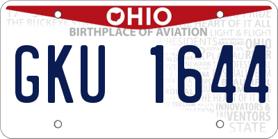 OH license plate GKU1644