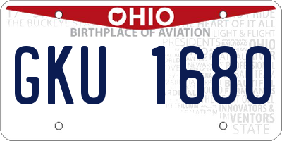 OH license plate GKU1680