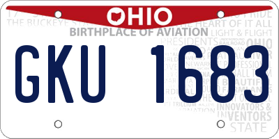 OH license plate GKU1683