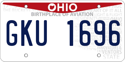 OH license plate GKU1696