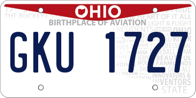 OH license plate GKU1727