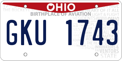 OH license plate GKU1743