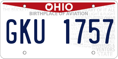 OH license plate GKU1757