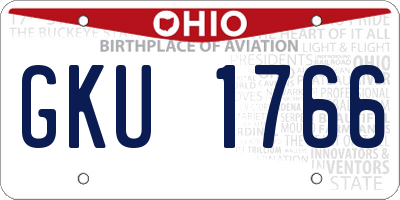 OH license plate GKU1766
