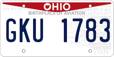 OH license plate GKU1783